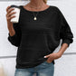 🌟🌟Maglia a Girocollo a Tinta Unita con Maniche Lunghe e Texture a Righe