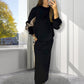 🌟🌟Top a maniche lunghe a blocchi di colore e set di gonne con spacco
