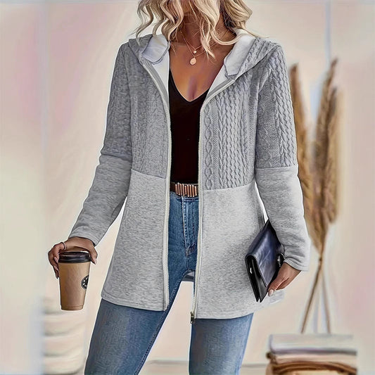 🌟Giacca donna trendy con cappuccio e manica lunga con zip❤️