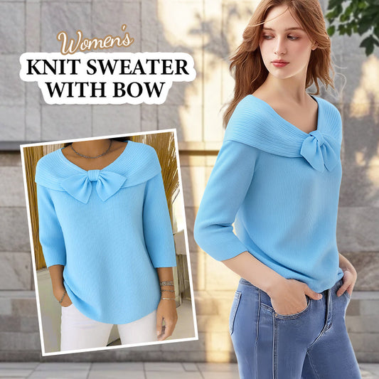 Maglione da donna in maglia con fiocco