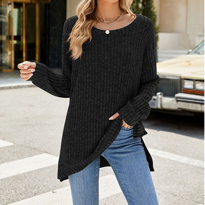 Maglione tunica oversize a maglia morbida da donna