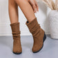 Stivali con tacco a zeppa vintage da donna