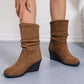 Stivali con tacco a zeppa vintage da donna