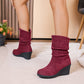 Stivali con tacco a zeppa vintage da donna