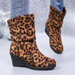 Stivali con tacco a zeppa vintage da donna