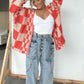 Cardigan donna aperto a scacchi