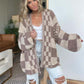 Cardigan donna aperto a scacchi