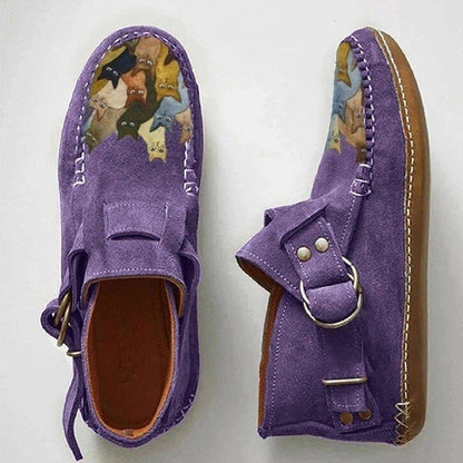 Scarpe casual da donna con stampa gatto