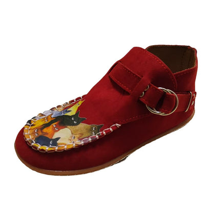 Scarpe casual da donna con stampa gatto