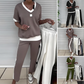 Set di pantaloni e top casual da donna con scollo a V