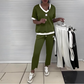 Set di pantaloni e top casual da donna con scollo a V