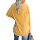 Parte superiore allentata con scollo a V a maniche lunghe da donna