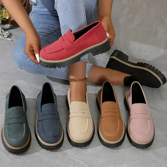 🎁Comodi mocassini da donna con tacco grosso e design slip-on