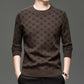 Pullover da uomo con stampa trendy e manica lunga slim fit