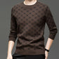 Pullover da uomo con stampa trendy e manica lunga slim fit