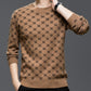 Pullover da uomo con stampa trendy e manica lunga slim fit