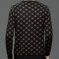 Pullover da uomo con stampa trendy e manica lunga slim fit