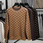Pullover da uomo con stampa trendy e manica lunga slim fit