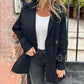 💕Cappotto doppiopetto con risvolto di media lunghezza da donna🍂