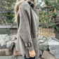 💕Cappotto doppiopetto con risvolto di media lunghezza da donna🍂