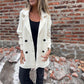💕Cappotto doppiopetto con risvolto di media lunghezza da donna🍂
