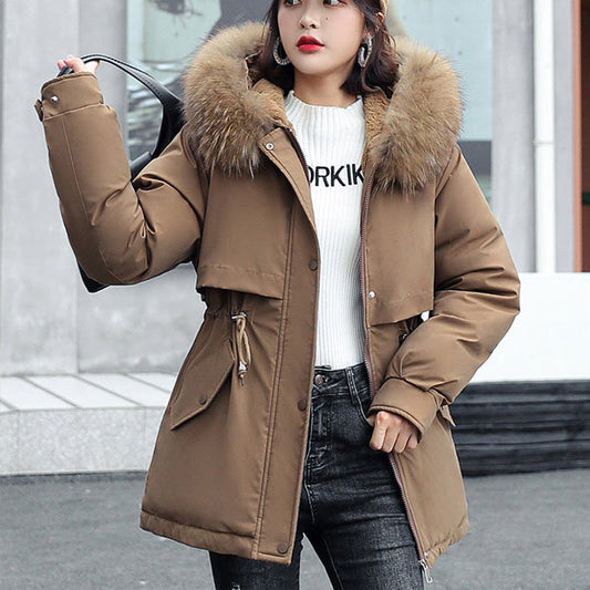 Miglior regalo: cappotto invernale con cappuccio in pile sintetico addensato da donna.