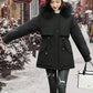 Miglior regalo: cappotto invernale con cappuccio in pile sintetico addensato da donna.