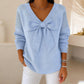 Maglione con fiocco con scollo a V da donna