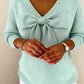 Maglione con fiocco con scollo a V da donna