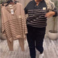 Set top casual a righe e pantaloni alla caviglia