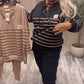 Set top casual a righe e pantaloni alla caviglia