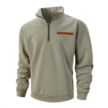 Top eleganti a maniche lunghe con mezza zip da uomo