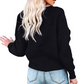 Maglione chic con scollo a V e manica lunga, con avvolgimento frontale