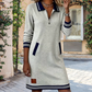 Mini abito donna casual con mezza zip in felpa