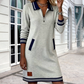 Mini abito donna casual con mezza zip in felpa