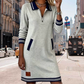 Mini abito donna casual con mezza zip in felpa