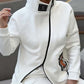 Donna Casual Stand Collar Zip-up Jacket & Pants Set