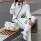 Donna Casual Stand Collar Zip-up Jacket & Pants Set