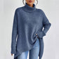 Maglione dolcevita tinta unita moda donna