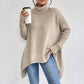 Maglione dolcevita tinta unita moda donna