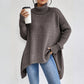 Maglione dolcevita tinta unita moda donna