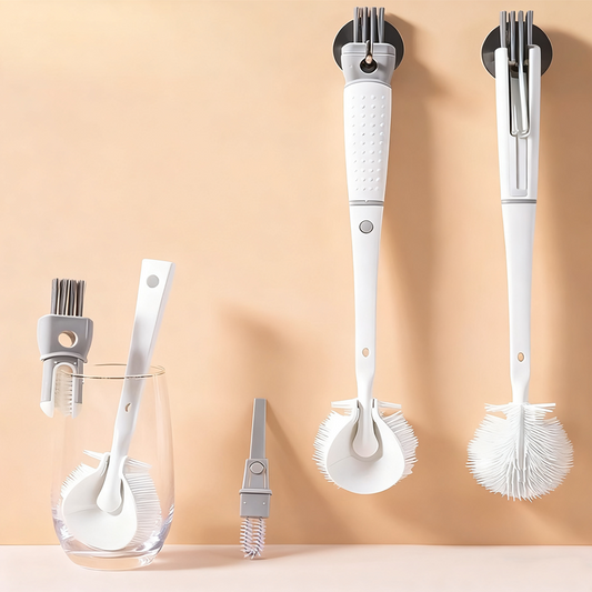 Spazzola di pulizia in silicone a manico lungo staccabile