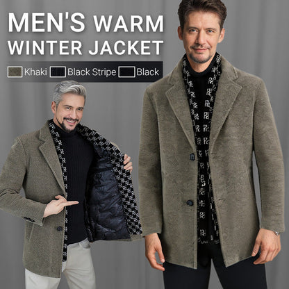 ✈️Men's Elegante giacca invernale in tweed con risvolto dentellato e fodera in piuma d'anatra bianca