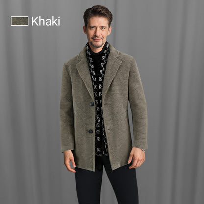 ✈️Men's Elegante giacca invernale in tweed con risvolto dentellato e fodera in piuma d'anatra bianca