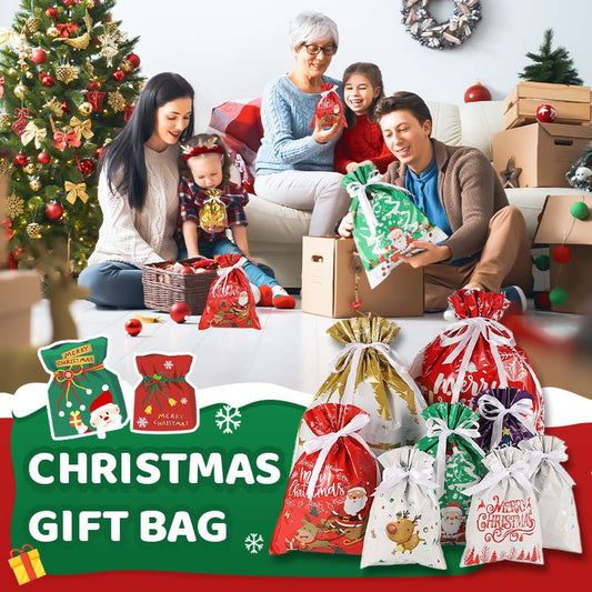 🔥 Compra 2 e prendi 1 gratis🎅🎁Borsa regalo di Natale con coulisse