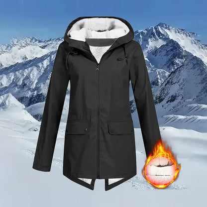 Giacca morbida con cappuccio e zip intera con tasche