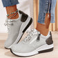 Sneakers casual con plateau da donna